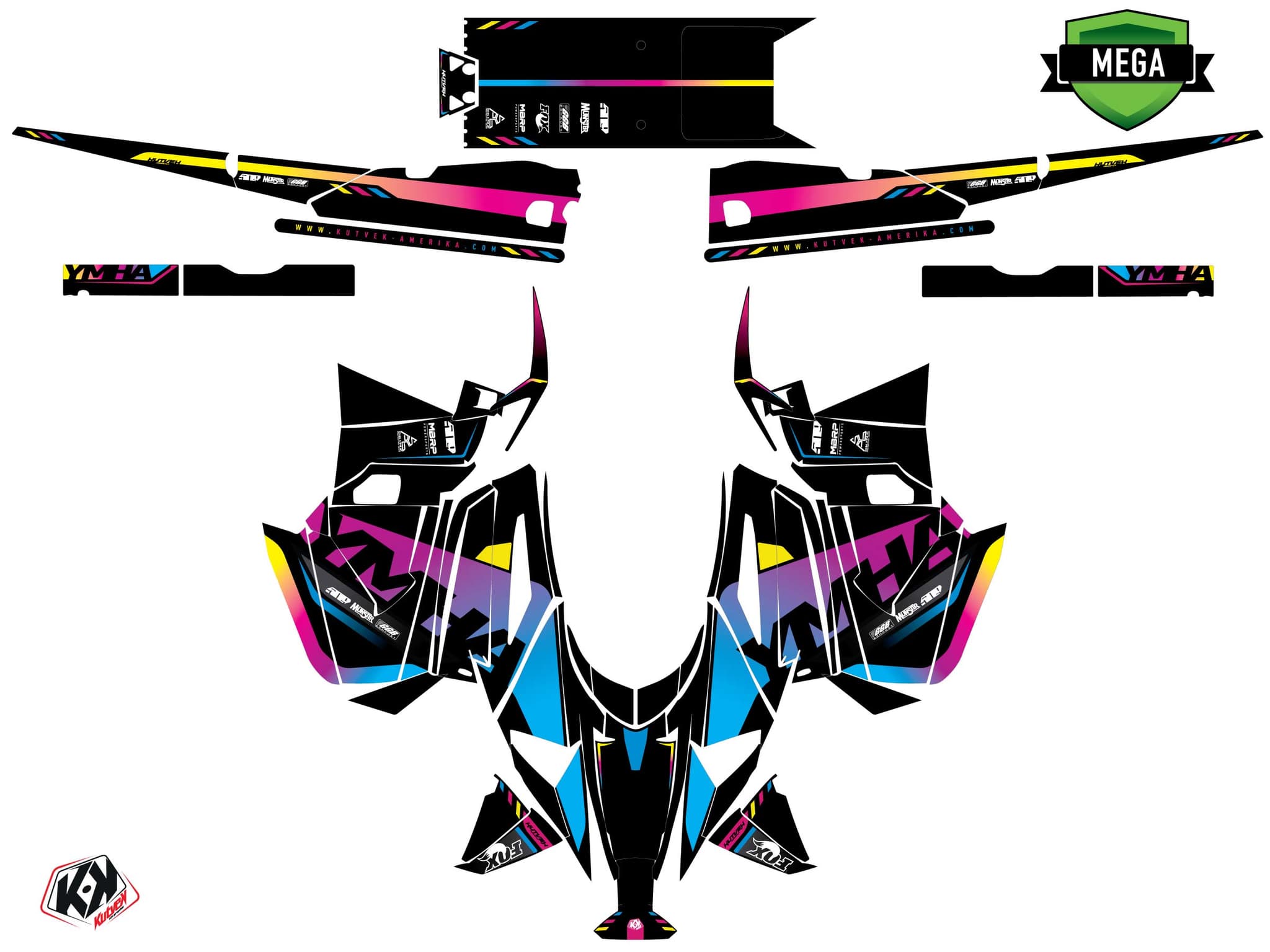Snowmobile YAMAHA PHAZER FADE Colors graphic kit | Yamaha | Kutvek - View 4
