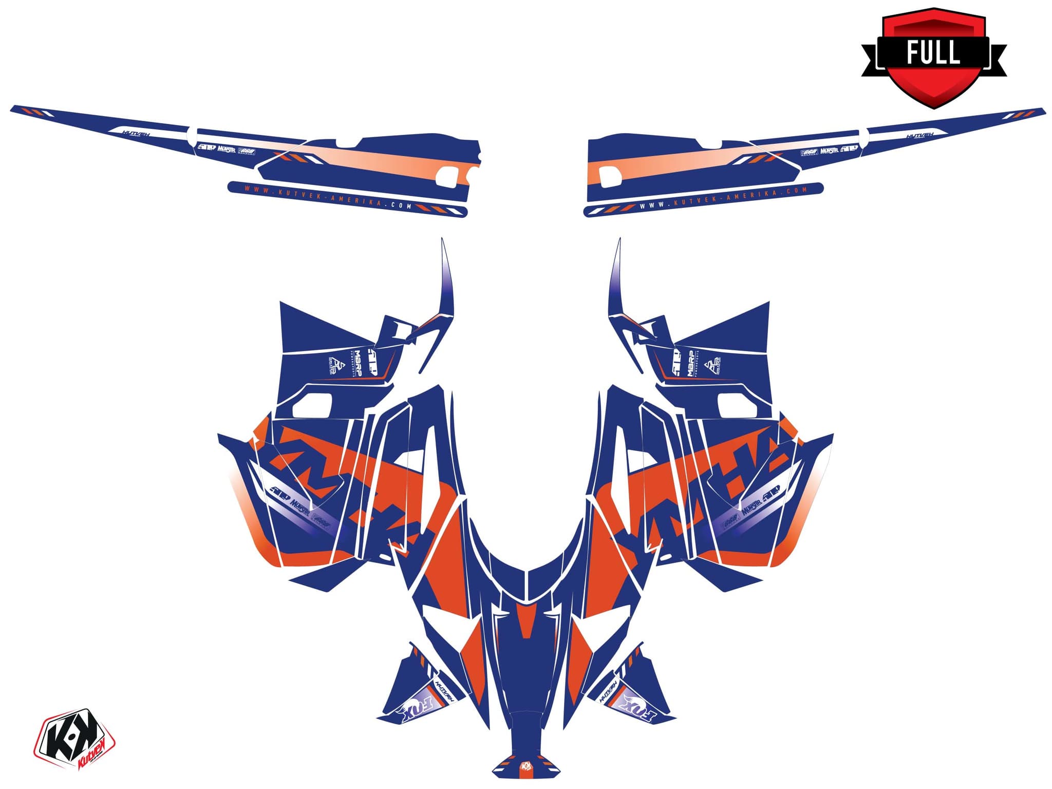 Kit graphique Motoneige YAMAHA SR VIPER X-TX FADE Orange | Yamaha | Kutvek - View 3