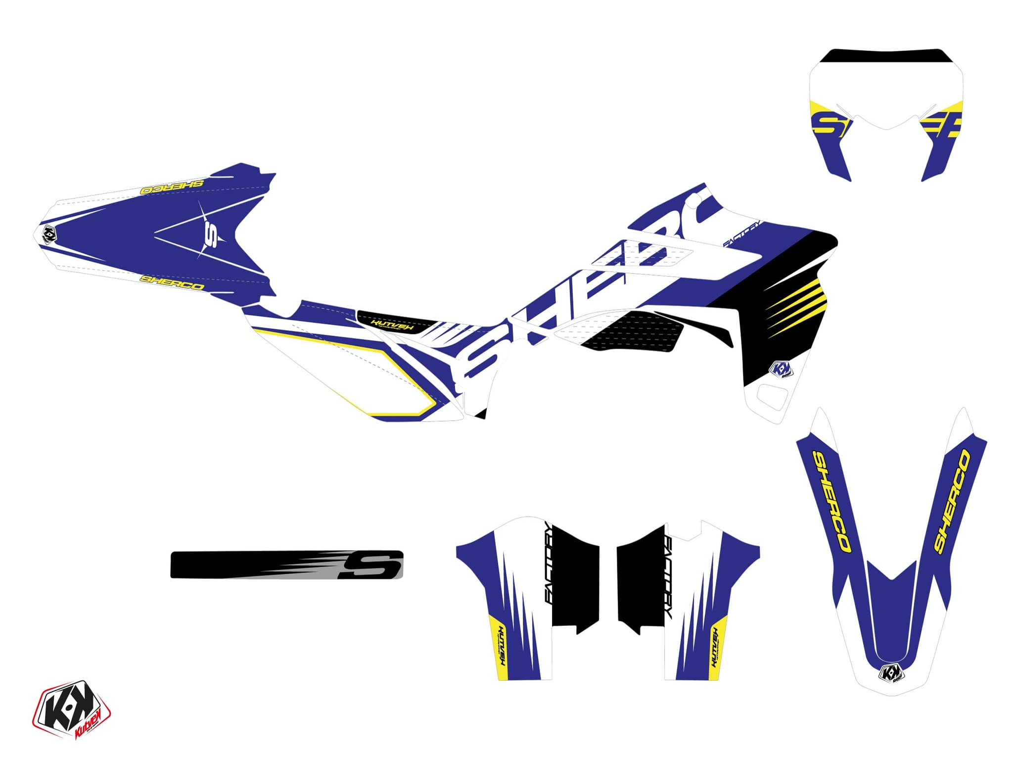 Graphic Kit 50cc Fast Sherco SE 50 Blue | Sherco | Kutvek - View 2