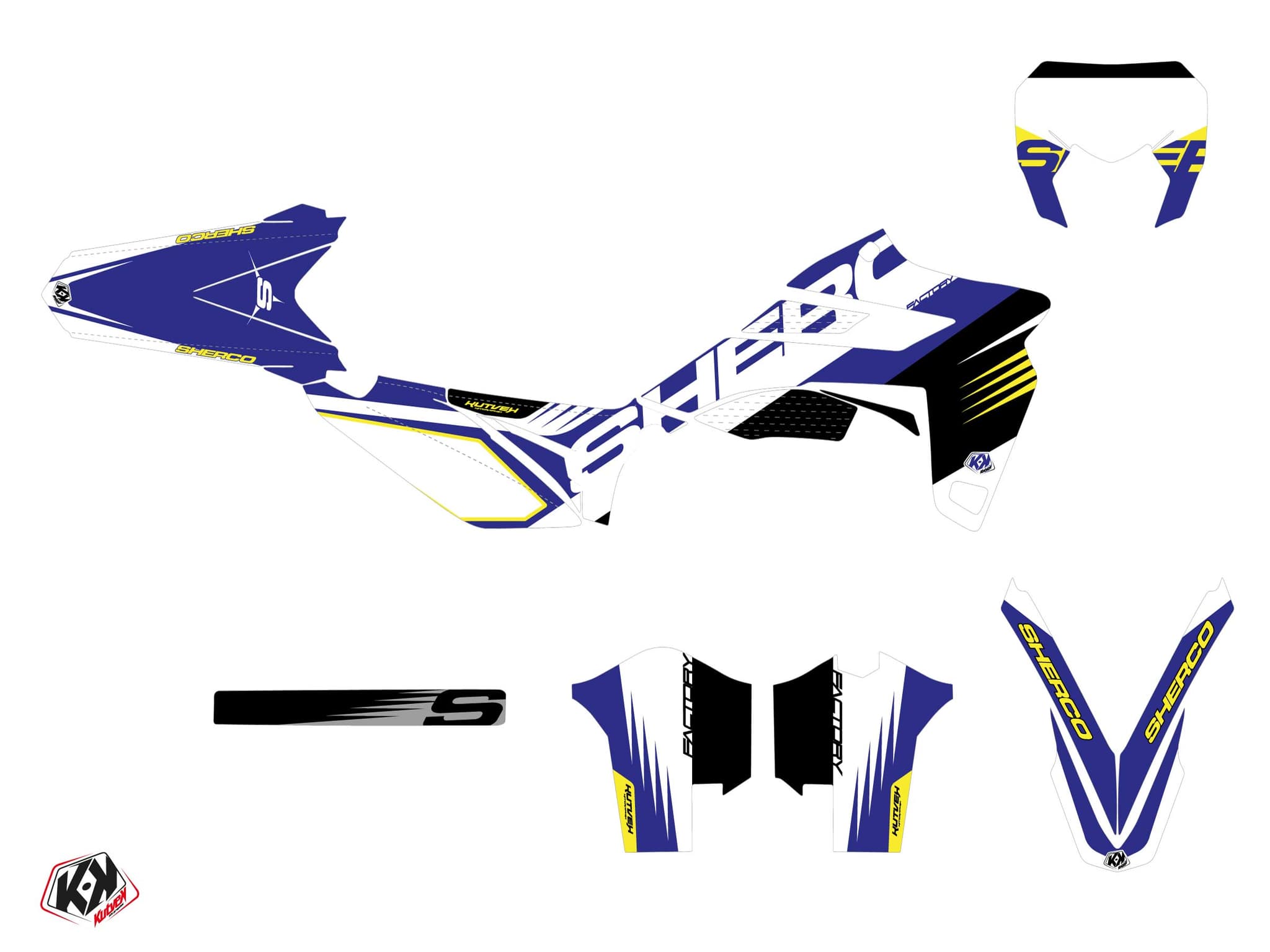kit graphique 50cc fast sherco sm 50 bleu | Sherco | Kutvek - View 2