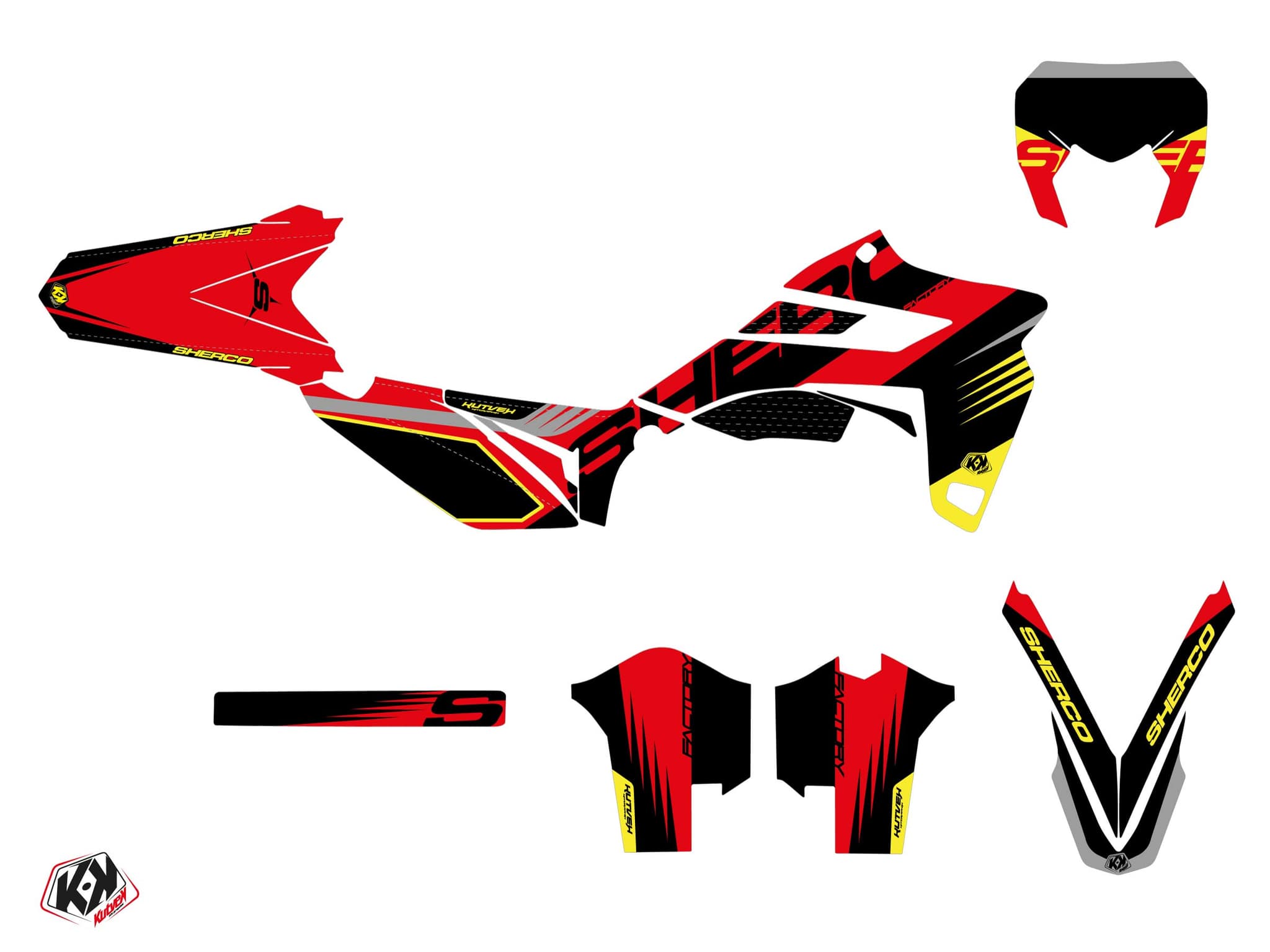 Graphic Kit 50cc Fast Sherco SM 50 Red | Sherco | Kutvek - View 2