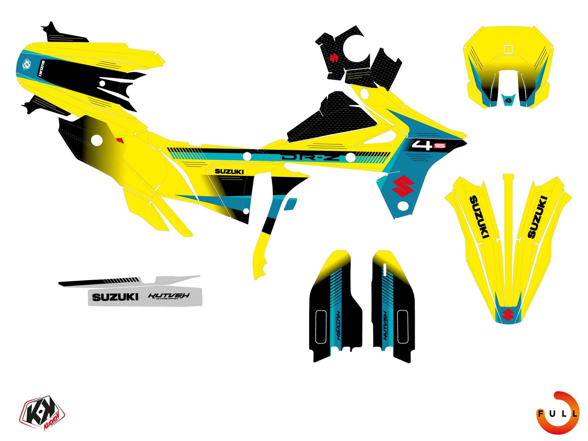 Suzuki DR-Z 4 S Fault Yellow Graphic Kit | Suzuki | Kutvek - View 3