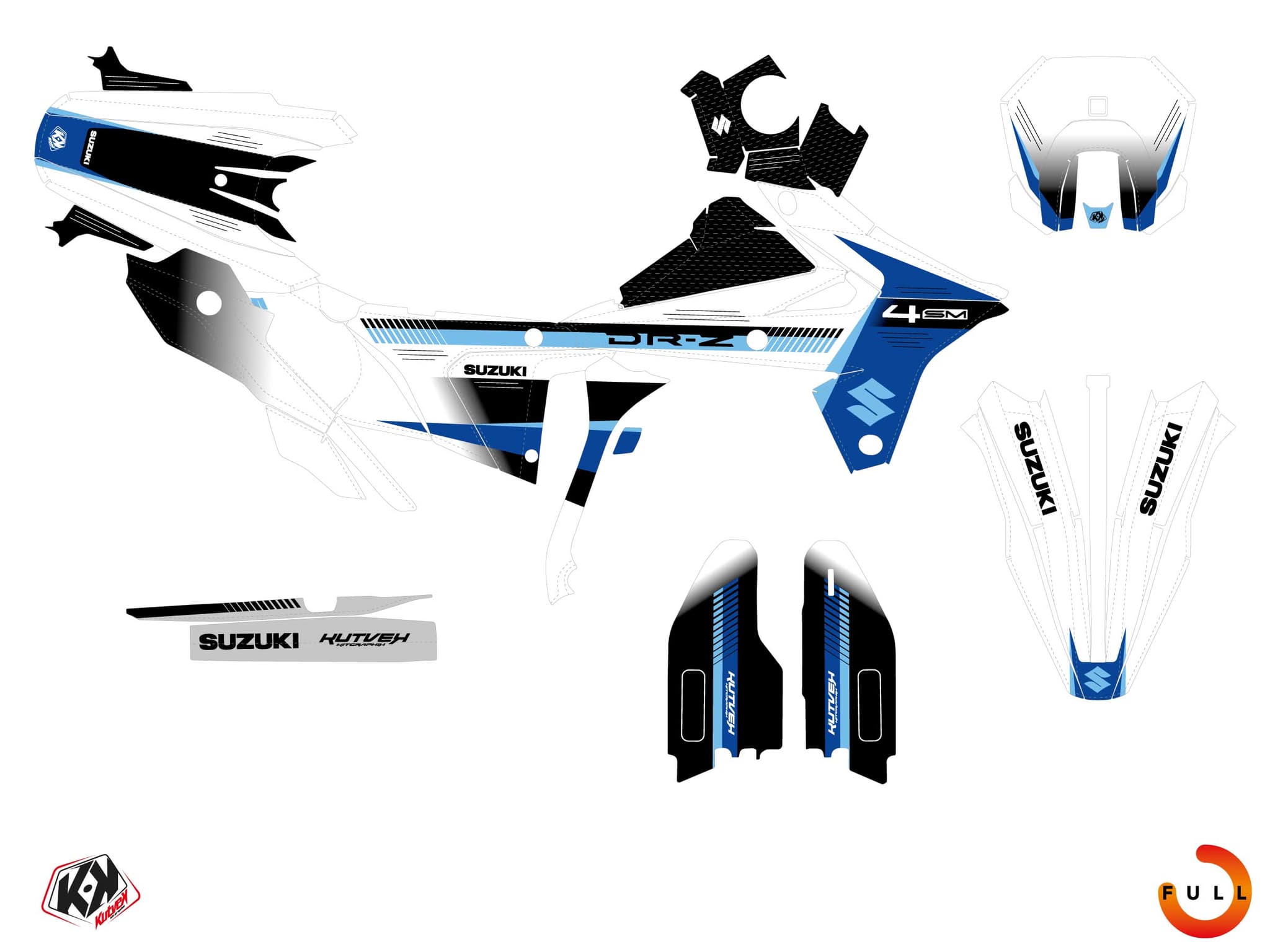 Kit graphique Moto SUZUKI DR-Z 4 SM FAULT Blanc | Suzuki | Kutvek - View 3