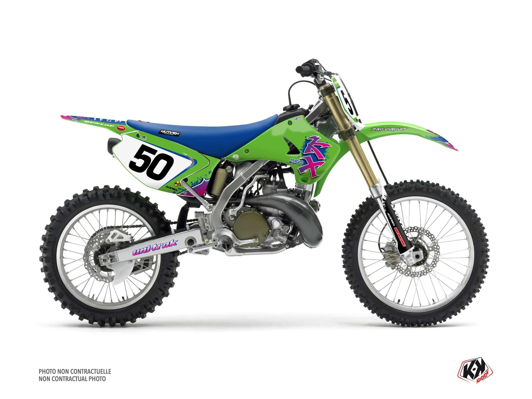 Kit graphique Motocross KAWASAKI KX 250 FIFTY Vert | Kawasaki | Kutvek