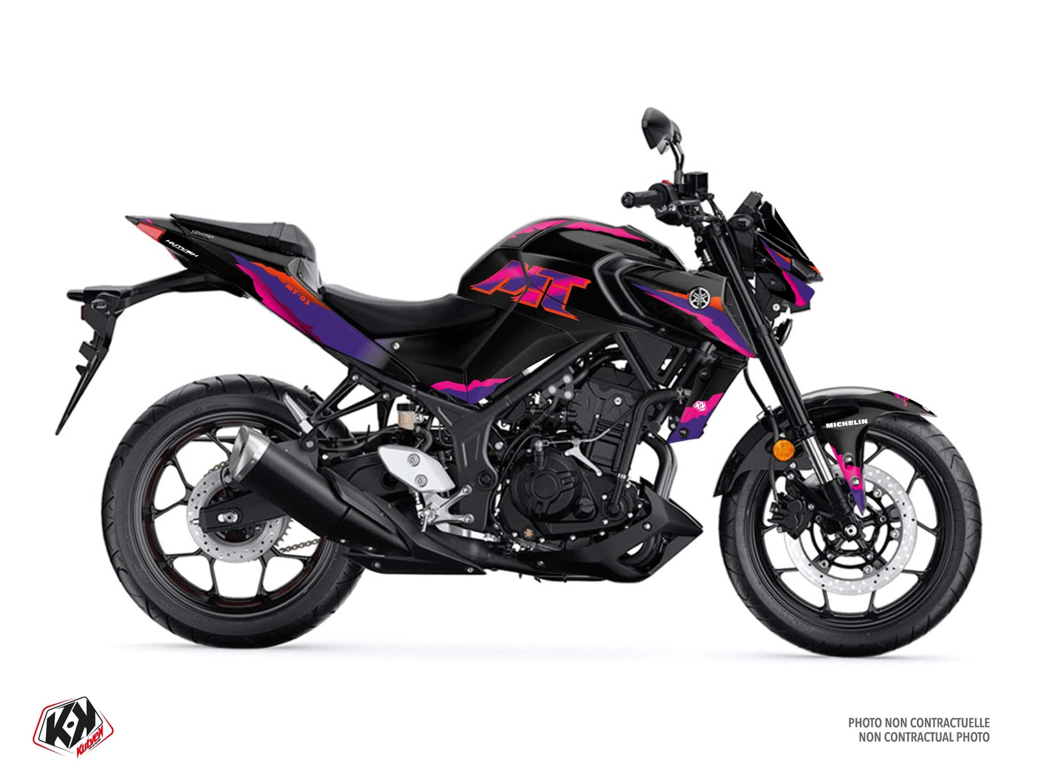 kit graphique moto yamaha mt 03 fifty noir  
