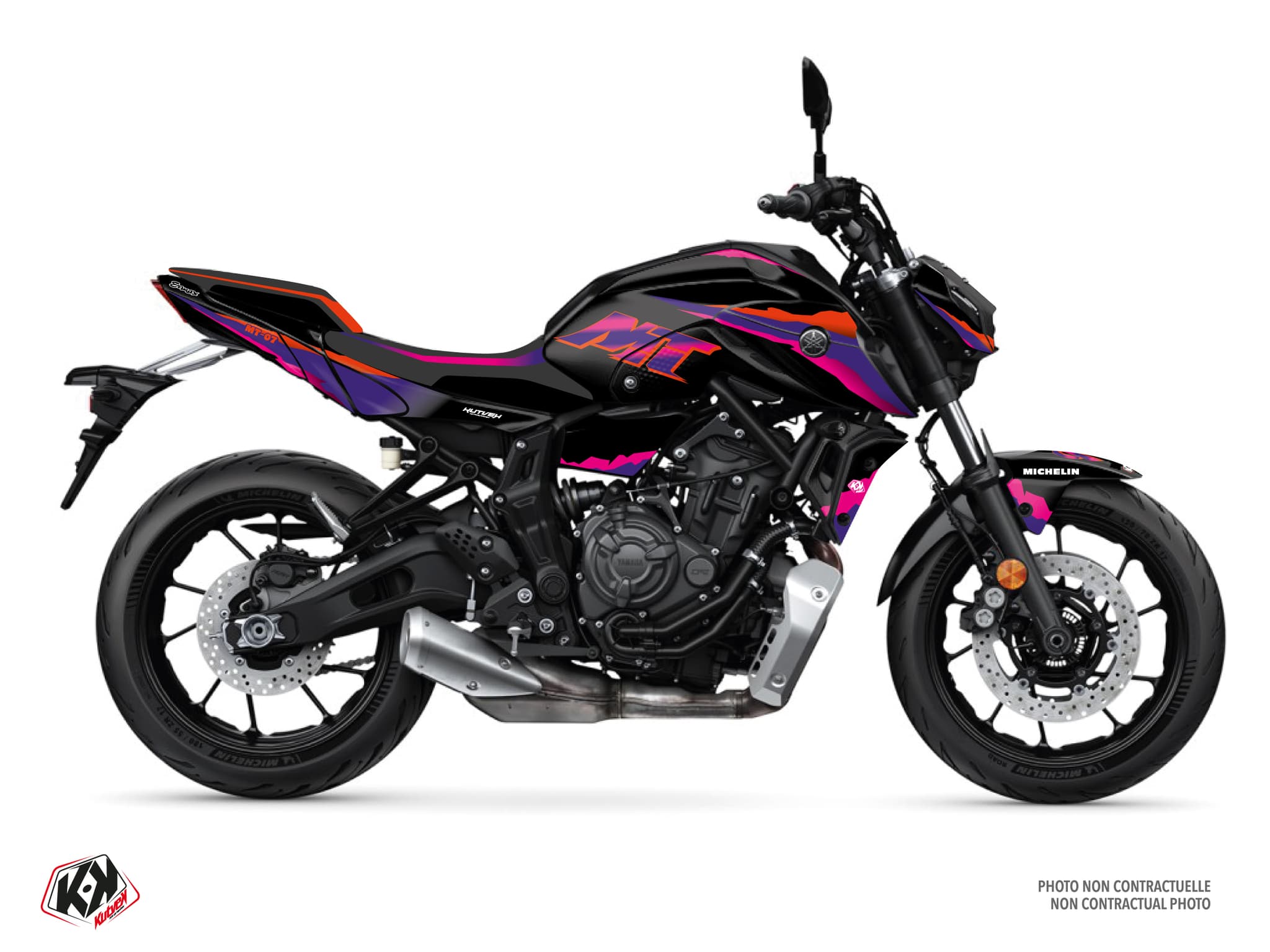 kit graphique moto yamaha mt 07 fifty noir  