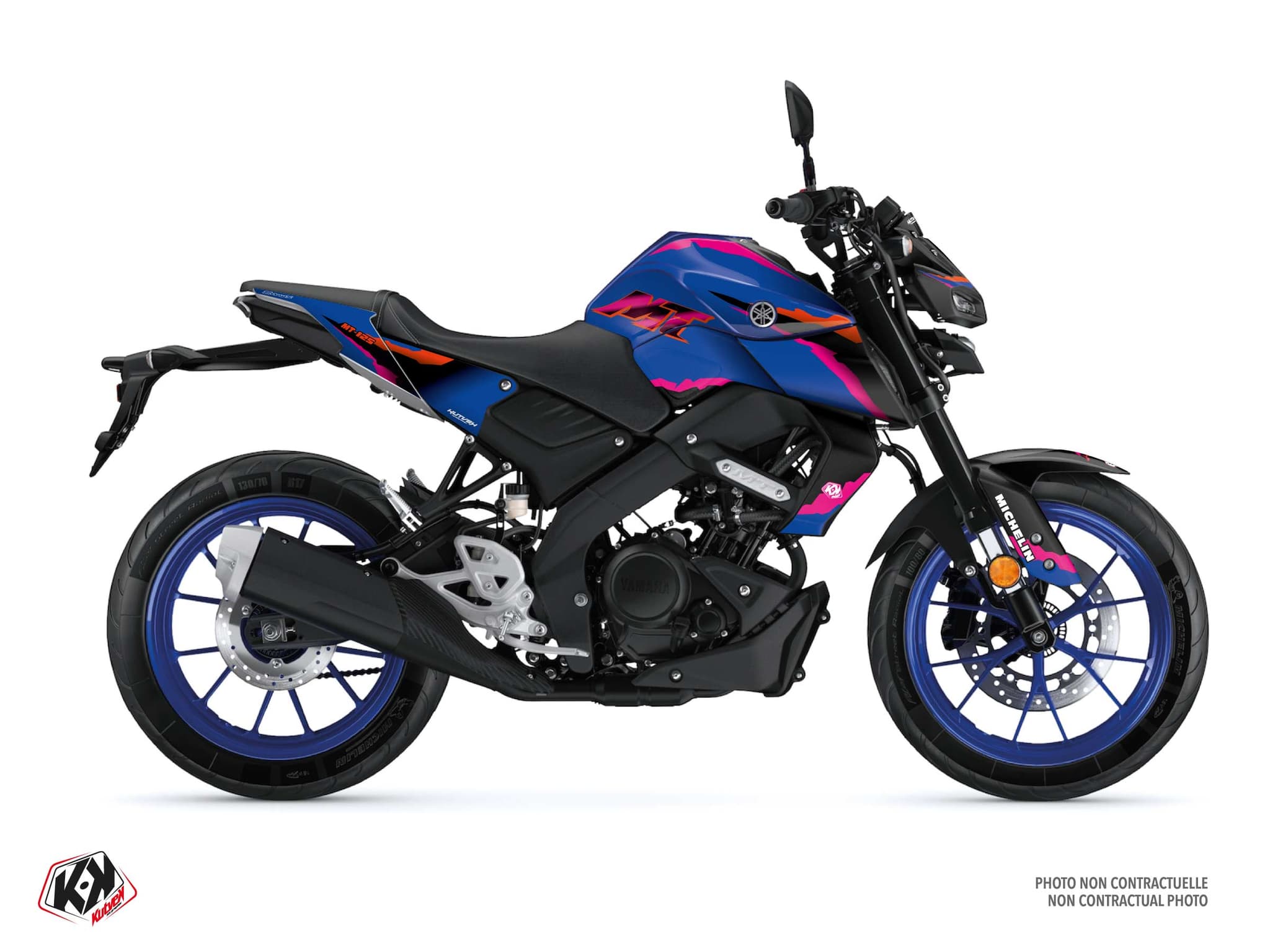 kit graphique moto yamaha mt 125 fifty bleu  