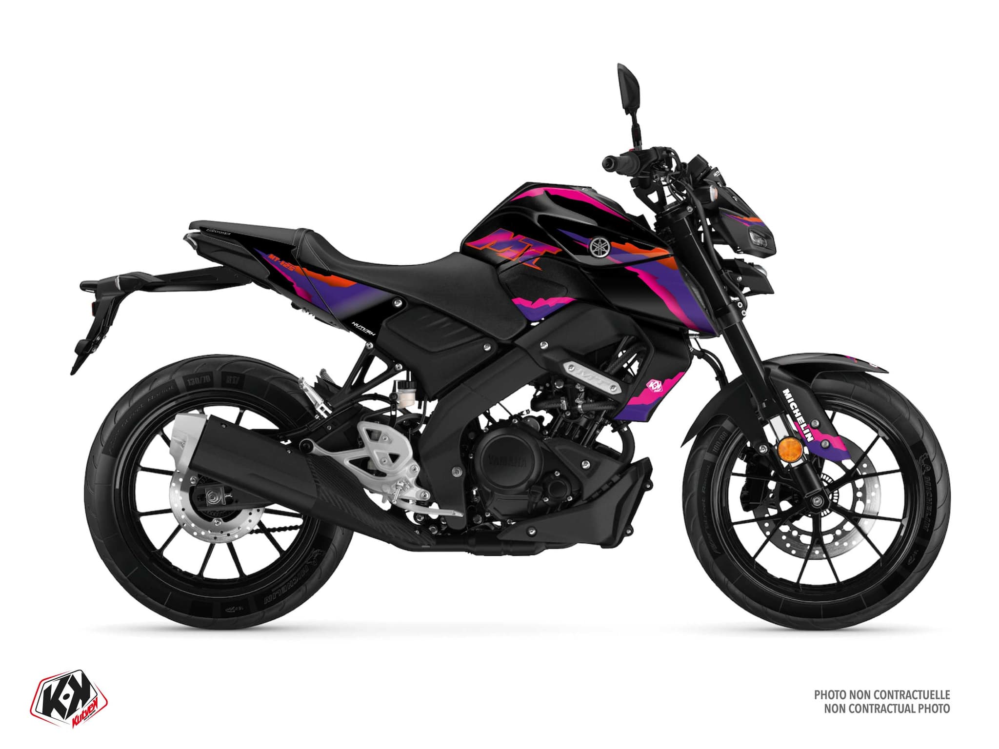 kit graphique moto yamaha mt 125 fifty noir  