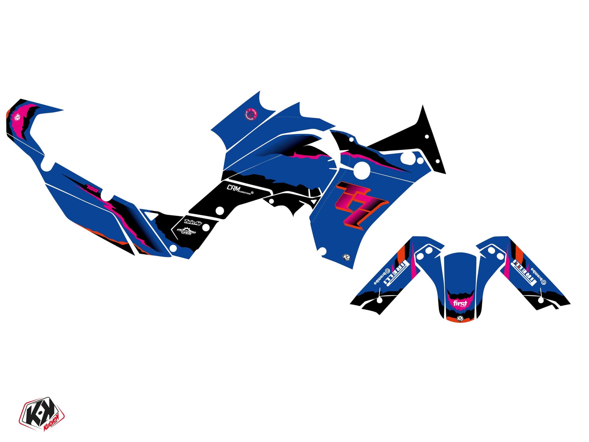 kit graphique moto yamaha tenere 700 fifty bleu | Yamaha | Kutvek - View 2