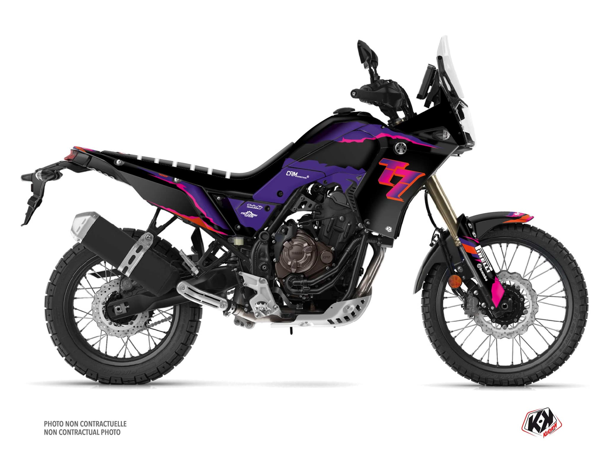 kit graphique moto yamaha tenere 700 fifty noir  