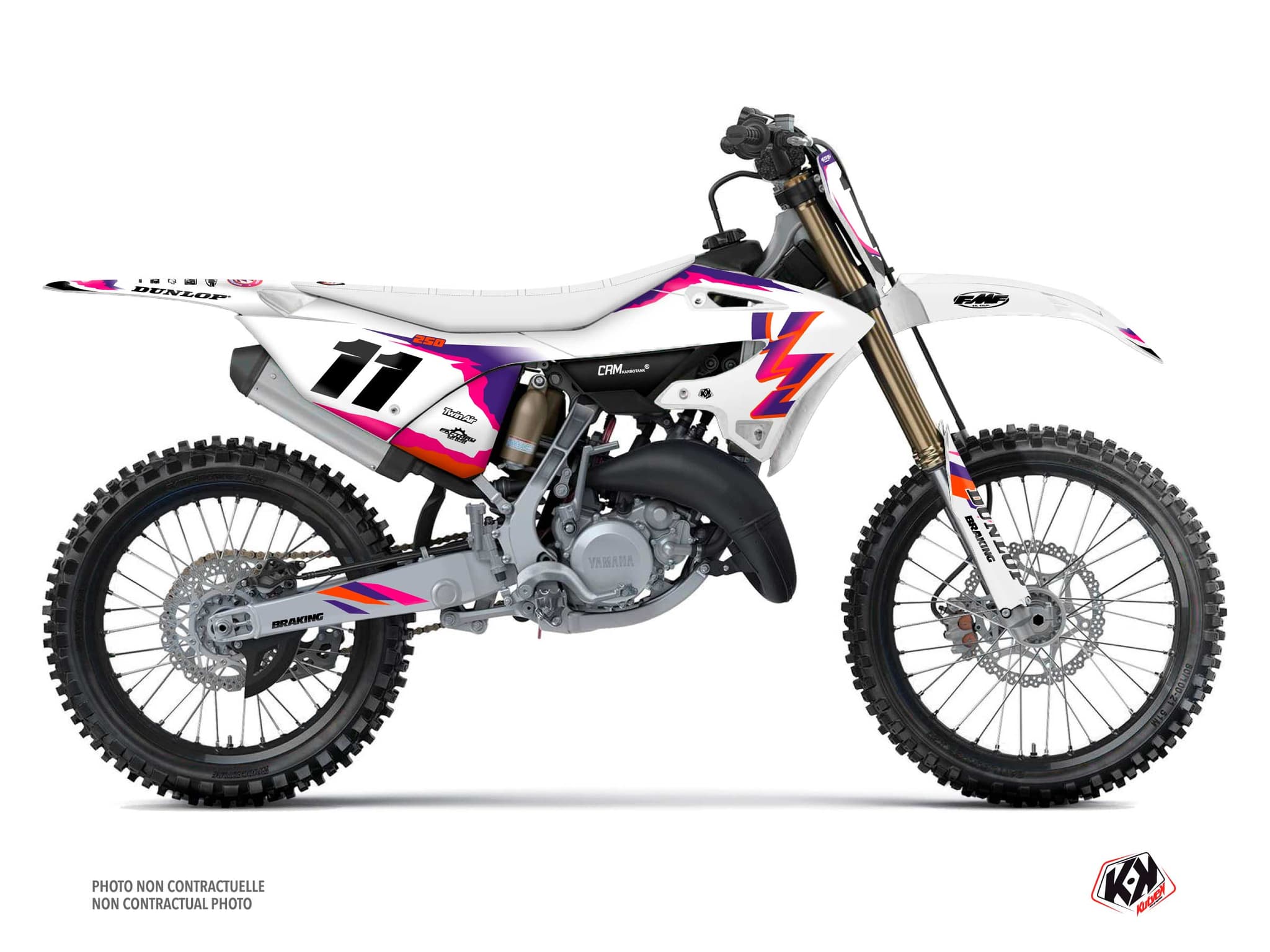 dirt bike yamaha yz 250 fifty white  graphic kit | 250 YZ | Kutvek