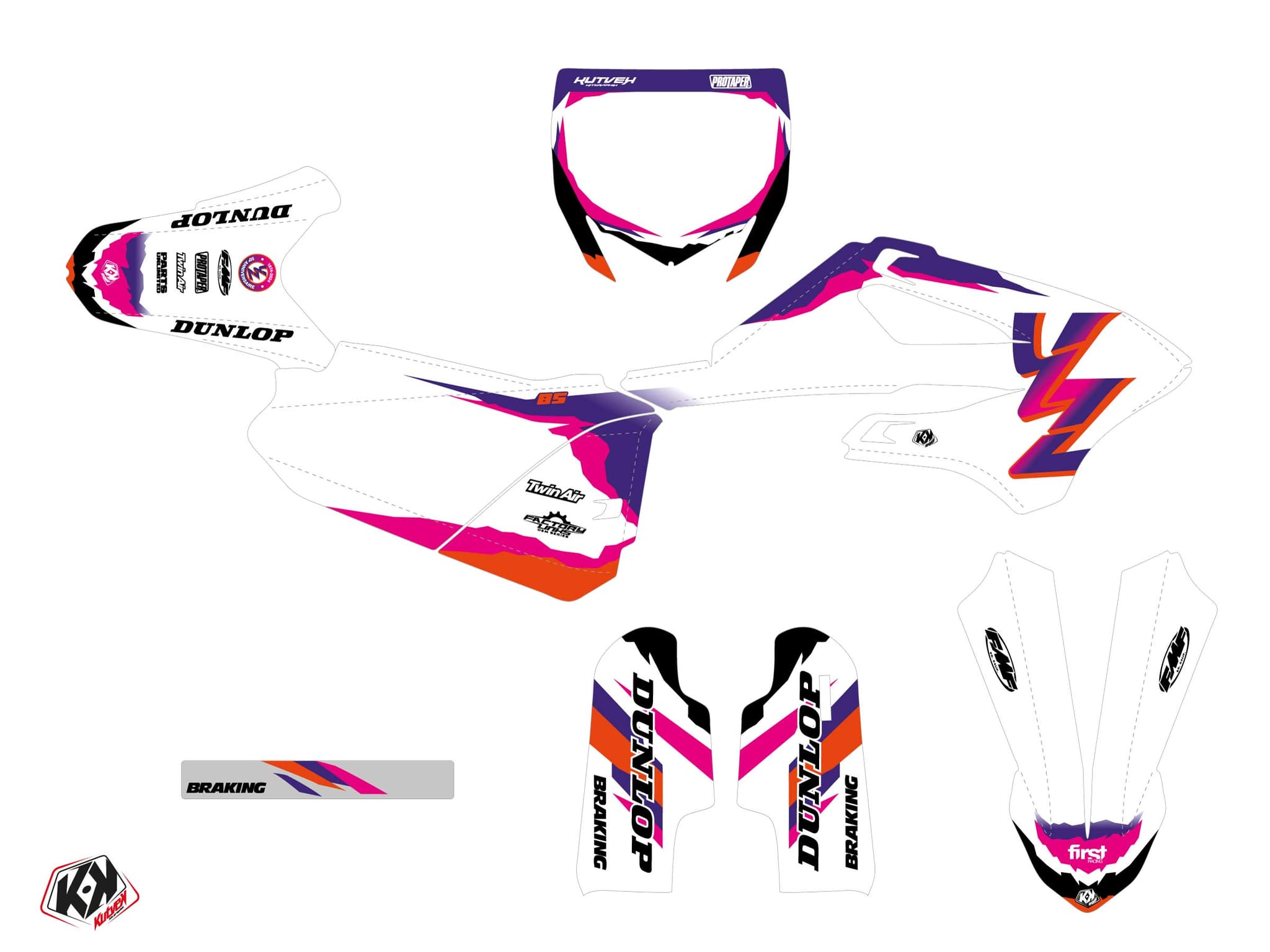 dirt bike yamaha yz 85 fifty white  graphic kit | 85 YZ | Kutvek - View 2