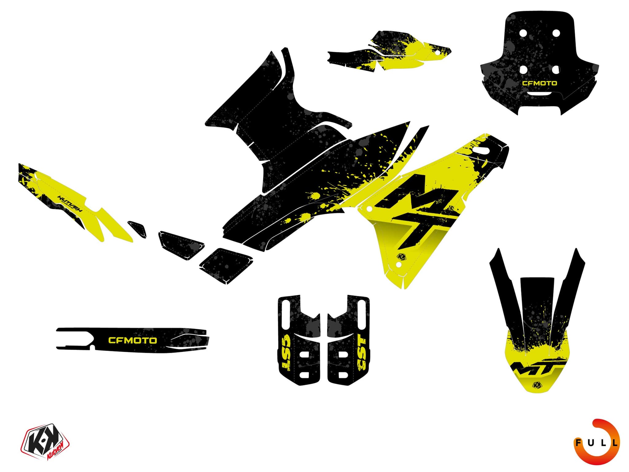 Street Bike CF MOTO MT 450 FLICK Black graphic kit | CF Moto | Kutvek - View 3