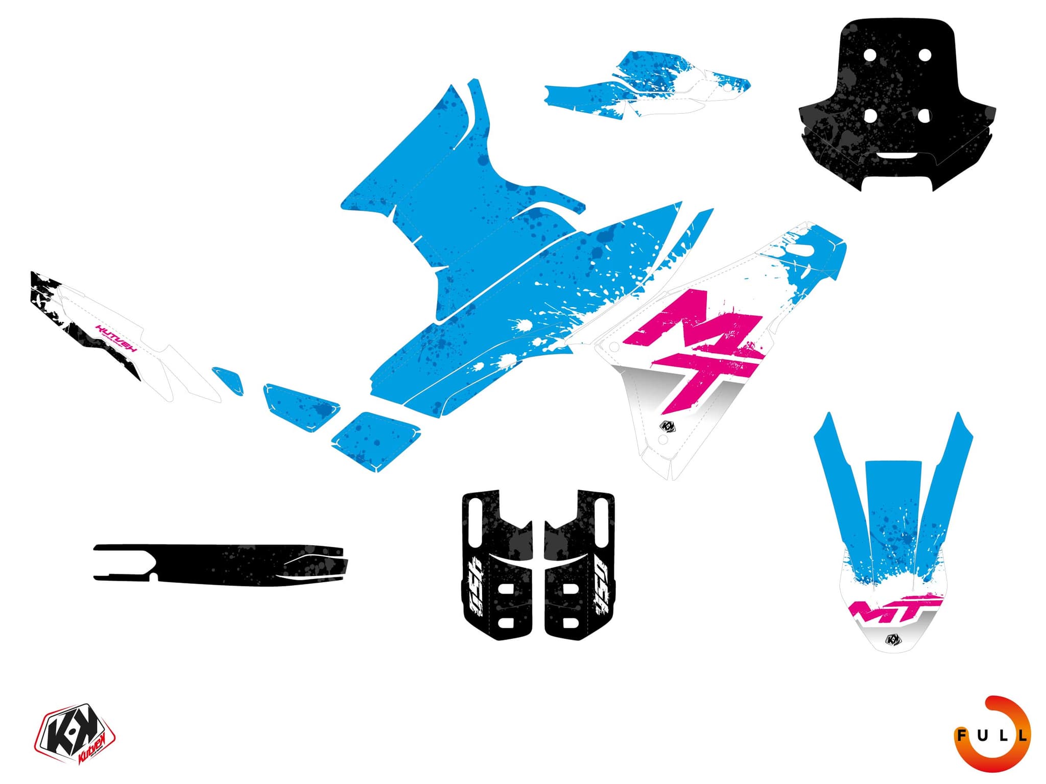 Kit graphique Moto CF MOTO MT 450 FLICK-A Bleu | CF Moto | Kutvek - View 3