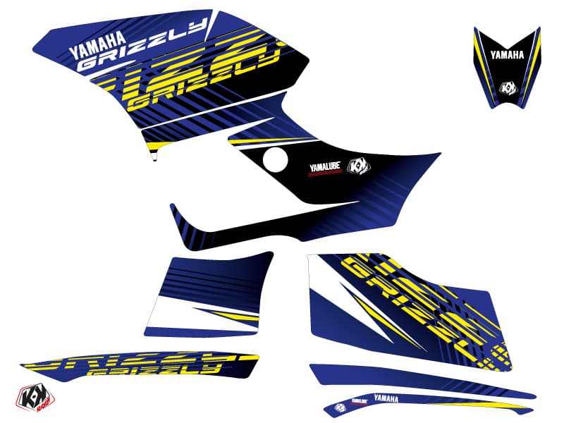 kit graphique quad flow yamaha 300 grizzly jaune | Yamaha | Kutvek - View 2