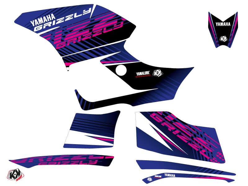kit graphique quad flow yamaha 300 grizzly rose | Yamaha | Kutvek - View 2