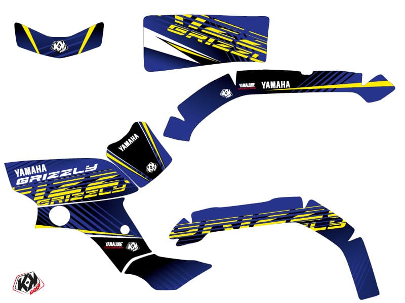 kit graphique quad flow yamaha 350 grizzly jaune | Yamaha | Kutvek - View 2