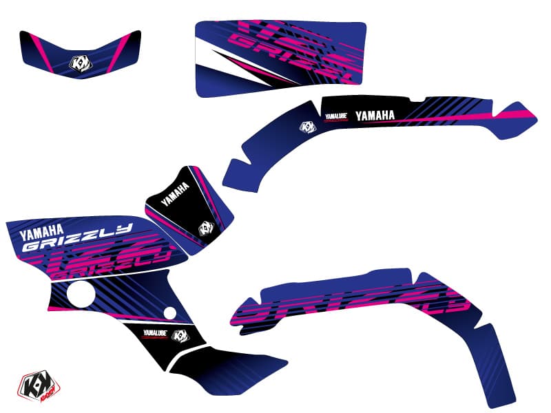 kit graphique quad flow yamaha 350 grizzly rose | Yamaha | Kutvek - View 2