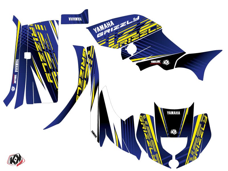 kit graphique quad flow yamaha 450 grizzly jaune | Yamaha | Kutvek - View 2