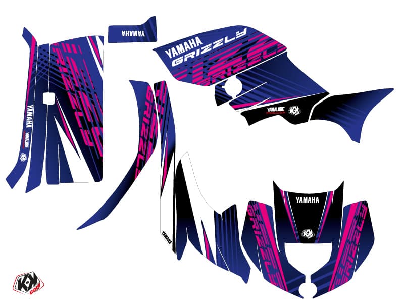 kit graphique quad flow yamaha 450 grizzly rose | Yamaha | Kutvek - View 2