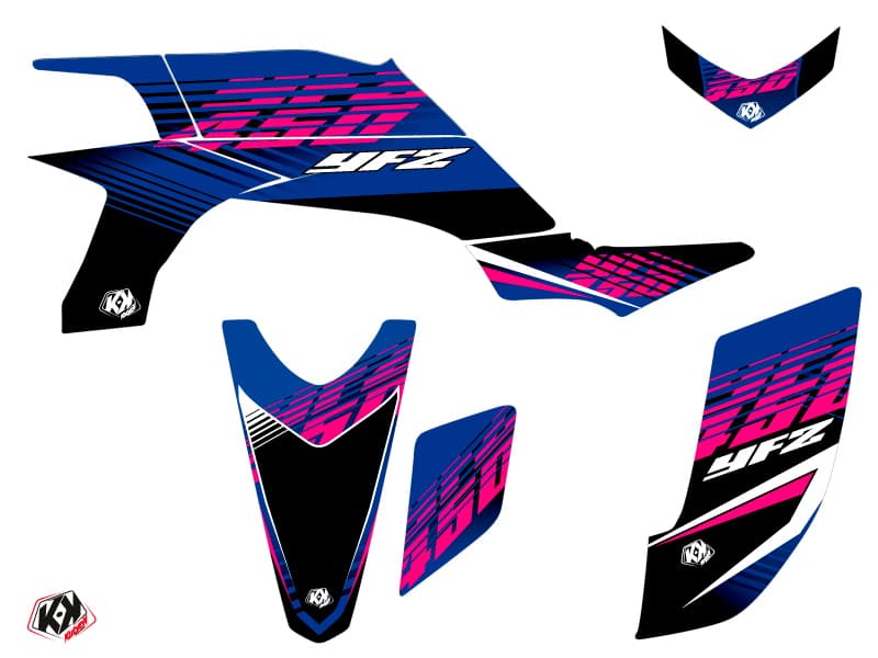 kit graphique quad yamaha yfz 450 flow rose | Yamaha | Kutvek - View 2