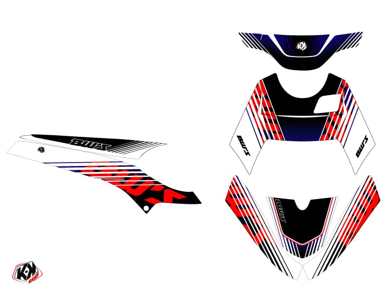 Kit graphique Scooter Flow Yamaha BWS Rouge | Yamaha | Kutvek - View 2