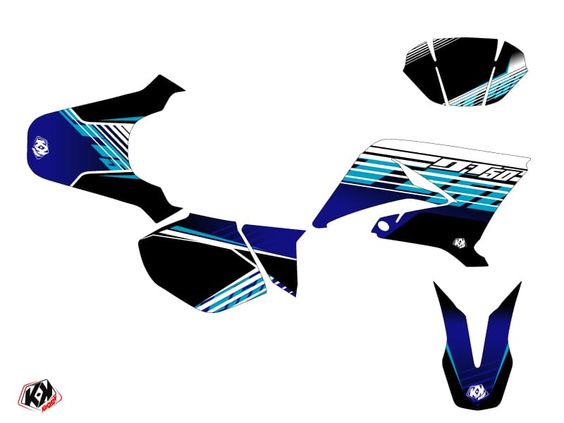 50cc Flow Yamaha DT 50 Blue Graphic Kit | Yamaha | Kutvek - View 2
