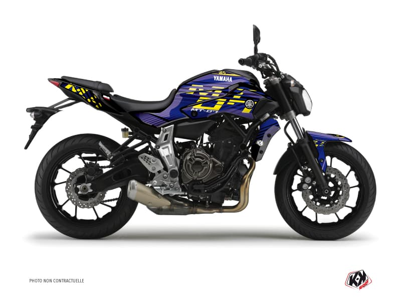 street bike yamaha mt 07 flow yellow  graphic kit | MT 07 / FZ 07 | Kutvek