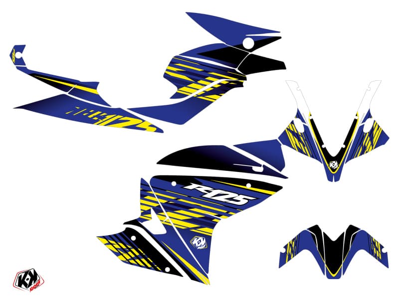 kit graphique moto yamaha r125 flow jaune | Yamaha | Kutvek - View 2