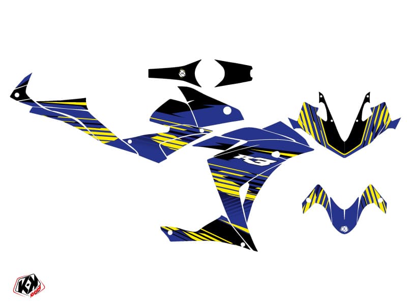 kit graphique moto yamaha r3 flow jaune | Yamaha | Kutvek - View 2