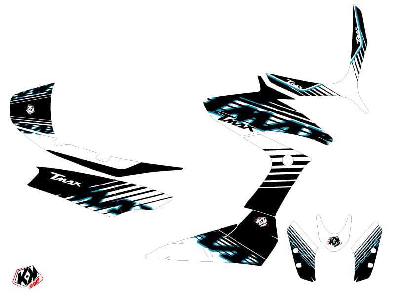 Kit graphique Maxiscooter Flow Yamaha TMAX 500 Bleu | Yamaha | Kutvek - View 2