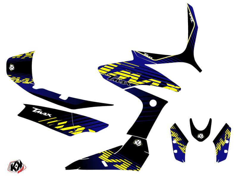 kit graphique maxi-scooter yamaha tmax 500 flow jaune | Yamaha | Kutvek - View 2