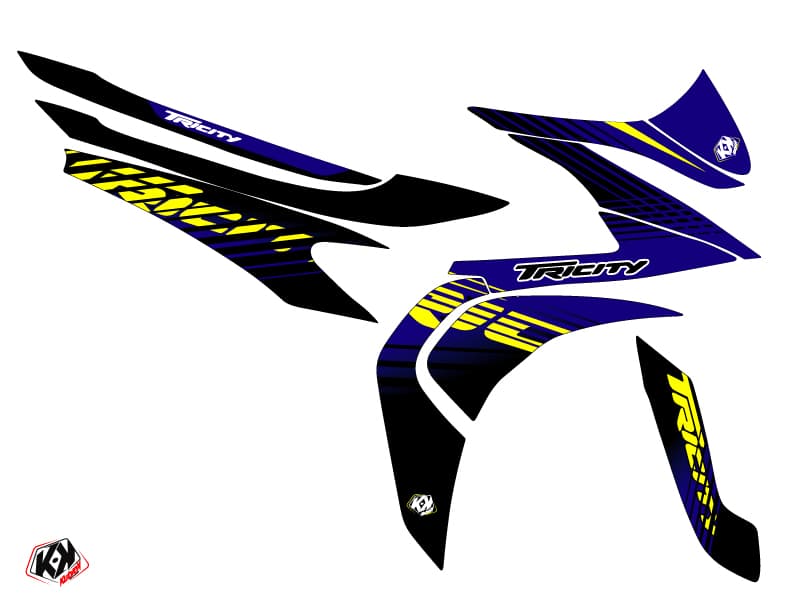 kit graphique maxi-scooter yamaha tricity 125 flow jaune | Yamaha | Kutvek - View 2