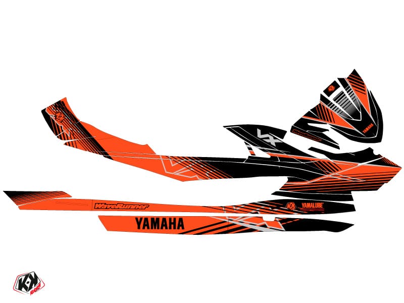 kit graphique jet-ski flow yamaha vx noir orange | Yamaha | Kutvek - View 2