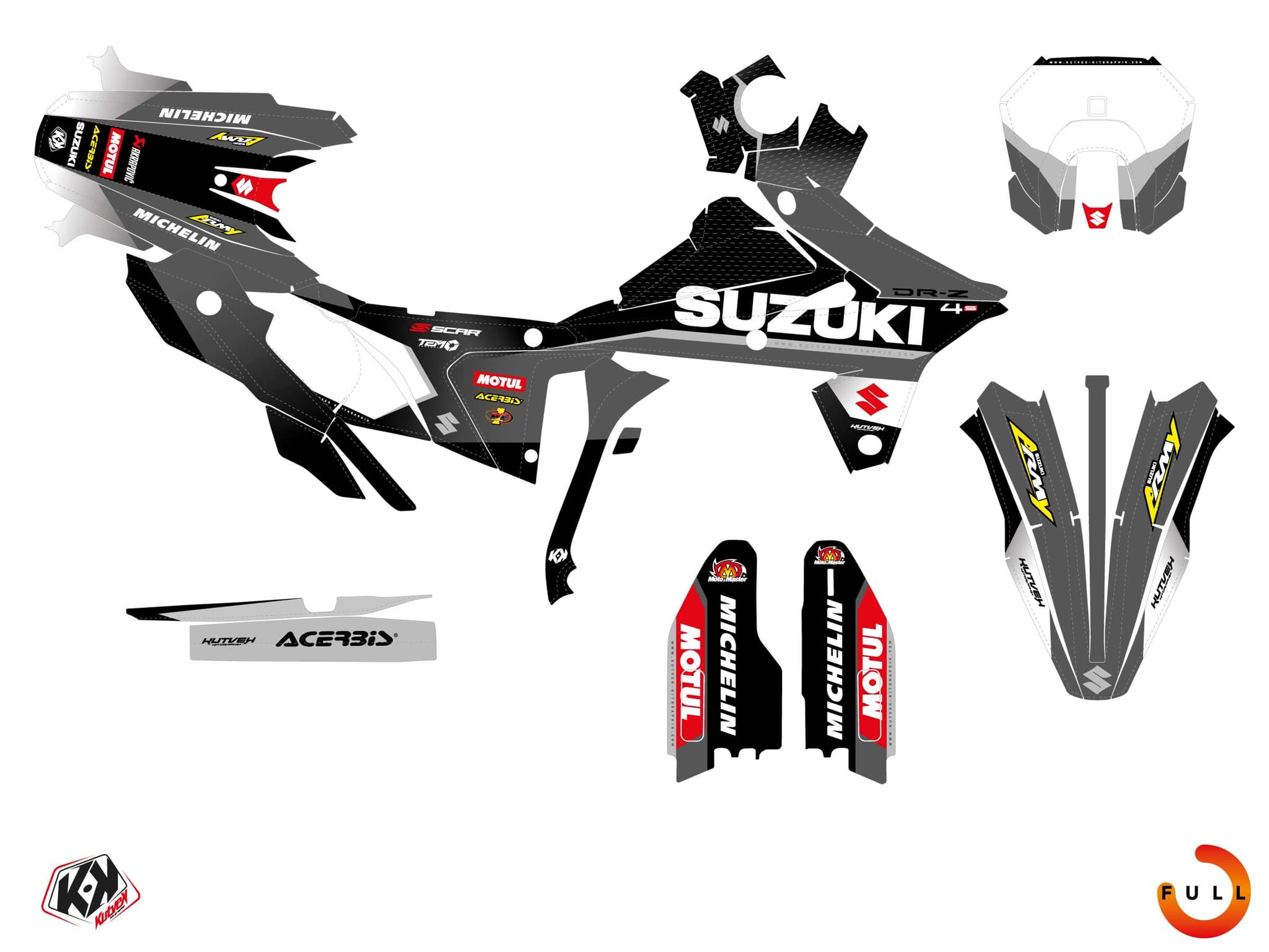 Kit graphique Moto SUZUKI DR-Z 4 S FOUNDRY Gris | Suzuki | Kutvek - View 3