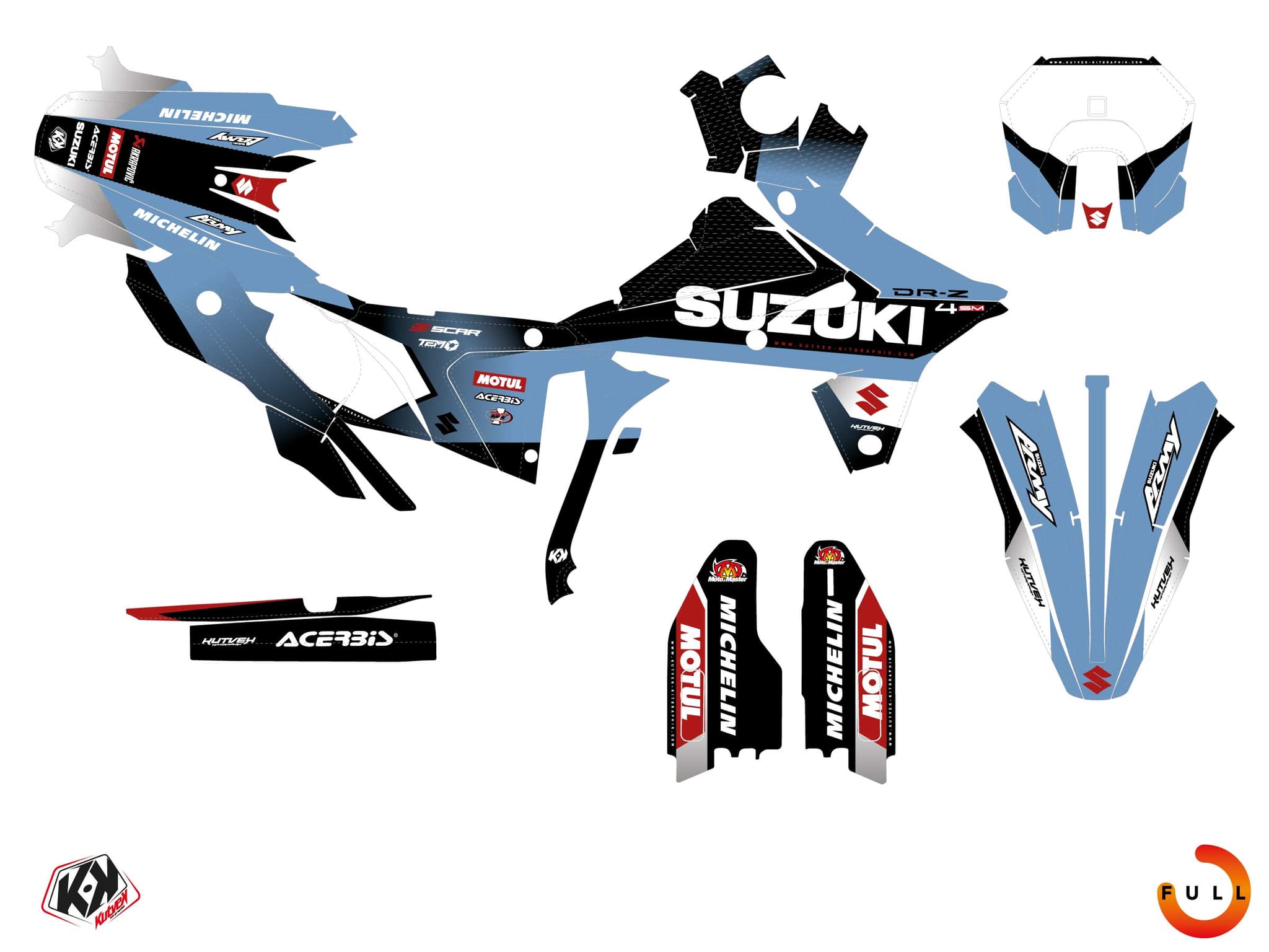 Street Bike SUZUKI DR-Z 4 SM FOUNDRY Blue graphic kit | Suzuki | Kutvek - View 3