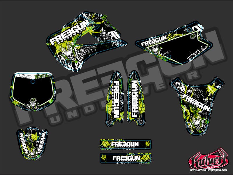 kit graphique motocross kawasaki kx 85 freegun | Kawasaki | Kutvek - View 2