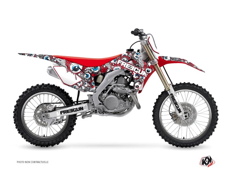 dirt bike honda crf 250 r freegun eyed red-blue  graphic kit 