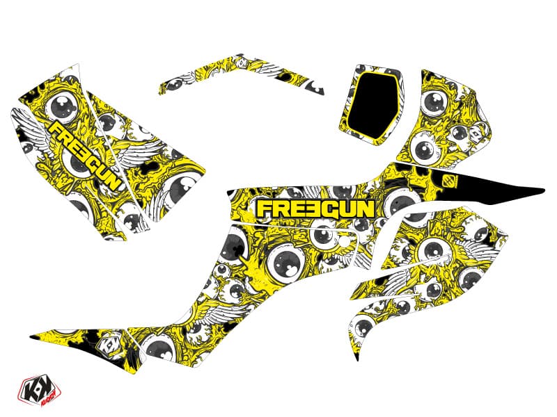 Kit graphique Quad Freegun Eyed Suzuki 250 LTZ Jaune | Suzuki | Kutvek - View 2