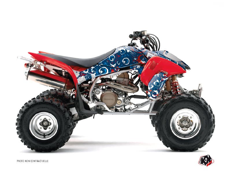 kit graphique quad honda trx 250 r freegun eyed rouge  