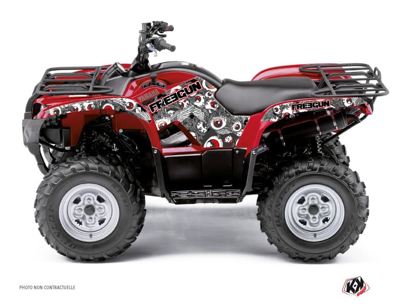 kit graphique quad yamaha grizzly 300 freegun eyed rouge  