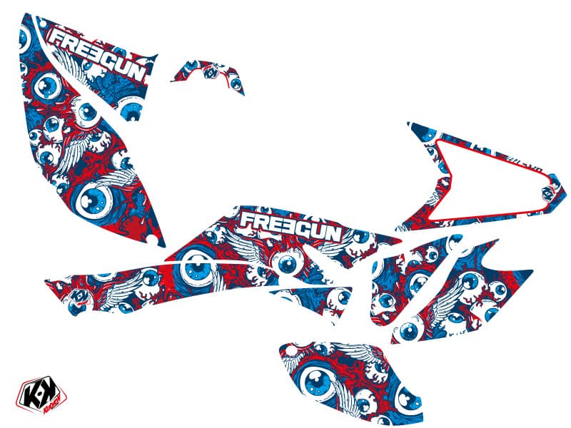 Kit graphique Quad Freegun Eyed Honda 400 TRX Rouge | Honda | Kutvek - View 2