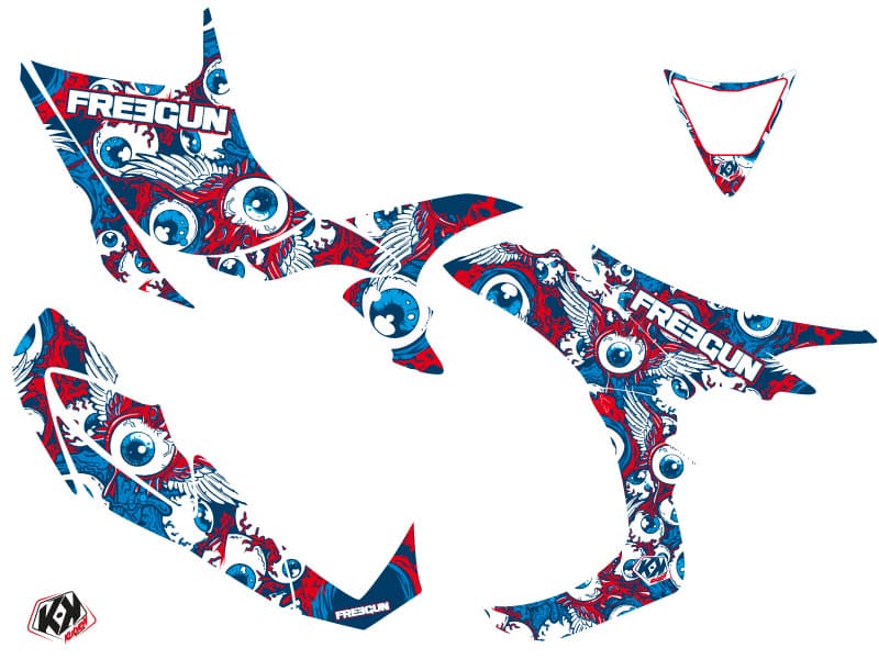 Kit graphique Quad Freegun Eyed Honda 700 TRX Rouge | Honda | Kutvek - View 2