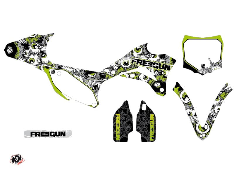 kit graphique motocross kawasaki kx 85 freegun eyed vert | Kawasaki | Kutvek - View 2