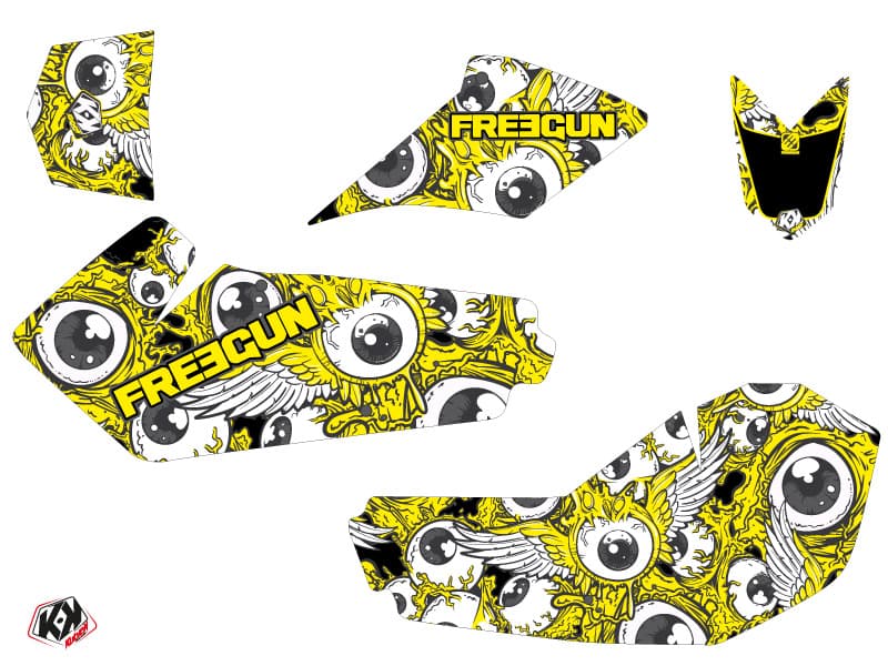 kit graphique quad suzuki ltz 90 freegun eyed jaune | Suzuki | Kutvek - View 2