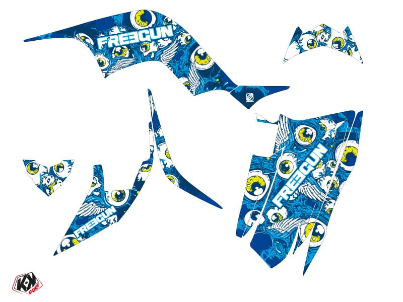 Kit graphique Quad Freegun Eyed Yamaha 90 Raptor Bleu | Yamaha | Kutvek - View 2