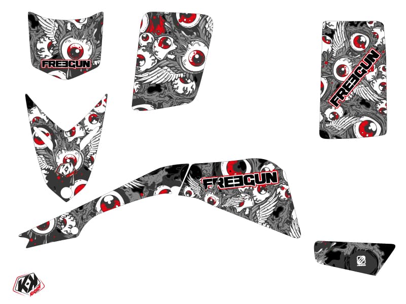 Kit graphique Quad Freegun Eyed Yamaha Blaster Rouge | Yamaha | Kutvek - View 2