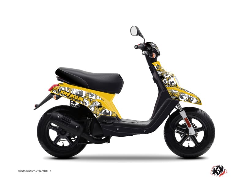 kit graphique scooter freegun eyed mbk booster jaune