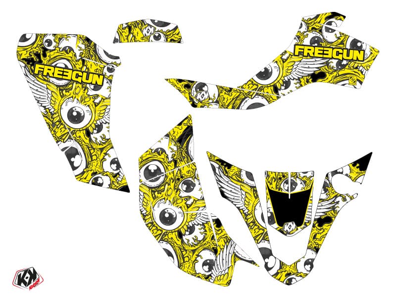 Suzuki Z 50 ATV Freegun Eyed Graphic Kit Yellow | Suzuki | Kutvek - View 2