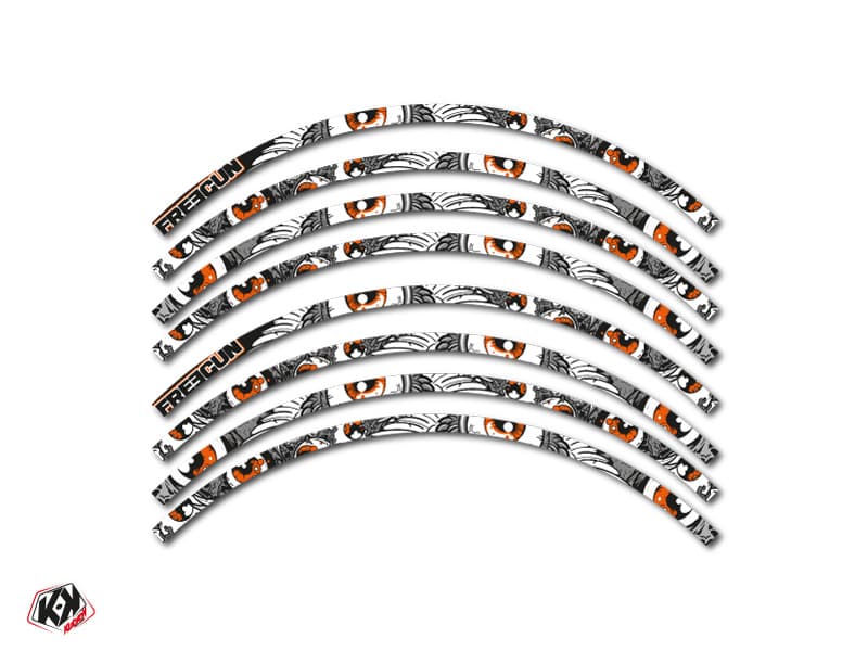 kit graphique tour de jantes motocross freegun gris orange | Tour de Jantes | Kutvek - View 2
